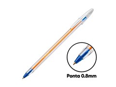 CANETA ESF. CRISTAL AZ 0.8 PONTA FINA