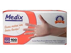 LUVA PROCED. VINIL GG C/PO 1X100 CA44525